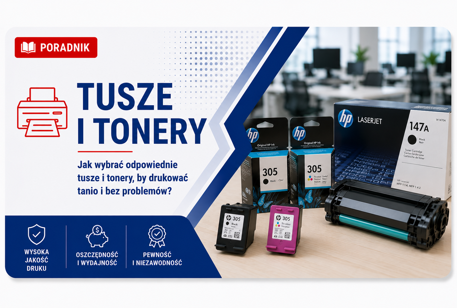 Tonery i tusze do drukarek – poradnik